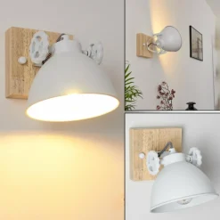 Lampes Industrielles-hofstein Applique murale Svanfolk Brun, Blanc, 1 lumière