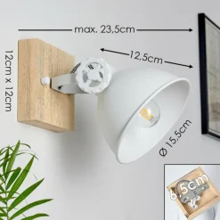 Lampes Industrielles-hofstein Applique murale Svanfolk Brun, Blanc, 1 lumière