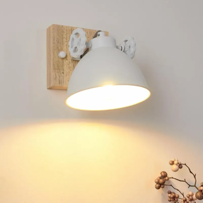 Lampes Industrielles-hofstein Applique murale Svanfolk Brun, Blanc, 1 lumière