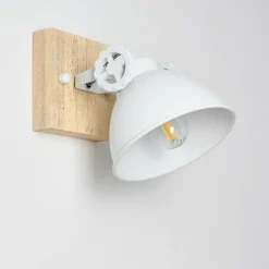 Lampes Industrielles-hofstein Applique murale Svanfolk Brun, Blanc, 1 lumière