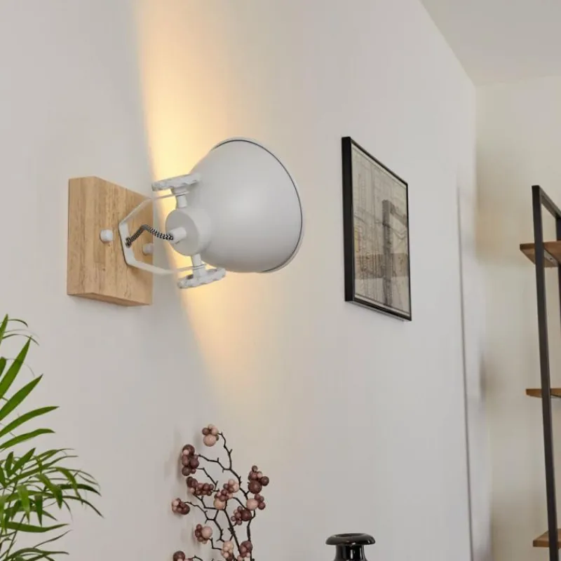 Lampes Industrielles-hofstein Applique murale Svanfolk Brun, Blanc, 1 lumière