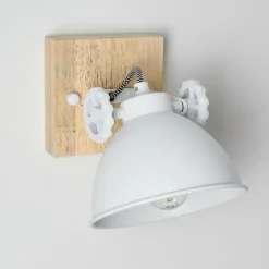 Lampes Industrielles-hofstein Applique murale Svanfolk Brun, Blanc, 1 lumière