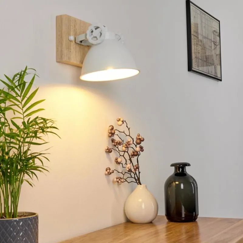 Lampes Industrielles-hofstein Applique murale Svanfolk Brun, Blanc, 1 lumière