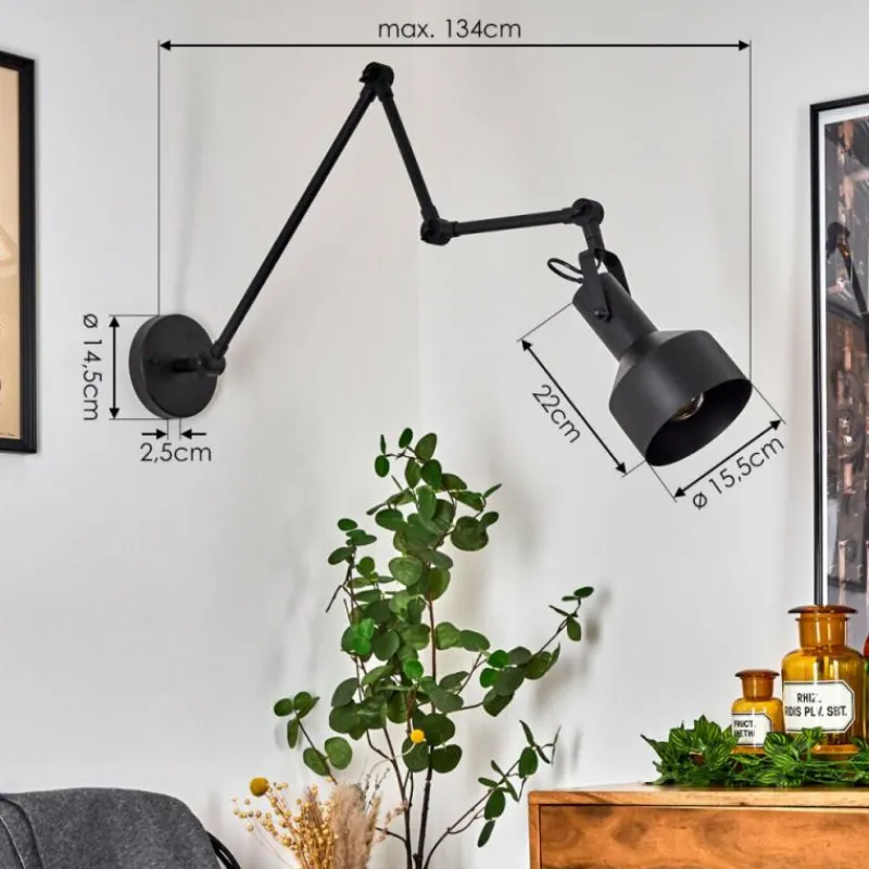 hofstein Applique murale Tablazos Noir, 1 lumière