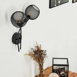 Lampes Vintages & Rétros-hofstein Applique murale Tambo Noir, 2 lumières