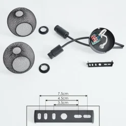 Lampes Vintages & Rétros-hofstein Applique murale Tambo Noir, 2 lumières