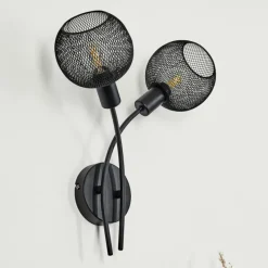 Lampes Vintages & Rétros-hofstein Applique murale Tambo Noir, 2 lumières