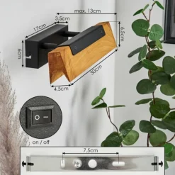 Luminaires Scandinaves-hofstein Applique murale Teira LED Noir, 1 lumière