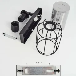 Suspension Verre Fumé-hofstein Applique murale Thusis Noir, 1 lumière