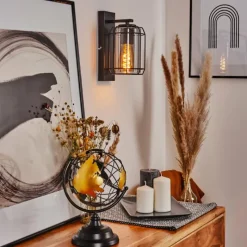 Suspension Verre Fumé-hofstein Applique murale Thusis Noir, 1 lumière