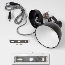 hofstein Applique murale Tilton Nickel mat, Noir, 1 lumière