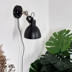 hofstein Applique murale Tilton Nickel mat, Noir, 1 lumière