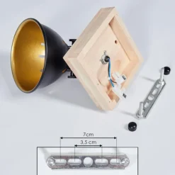 Lampes Dorées-hofstein Applique murale Tina Bois foncé, Noir, 1 lumière