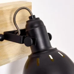 Lampes Dorées-hofstein Applique murale Tina Bois foncé, Noir, 1 lumière