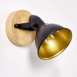 Lampes Dorées-hofstein Applique murale Tina Bois foncé, Noir, 1 lumière