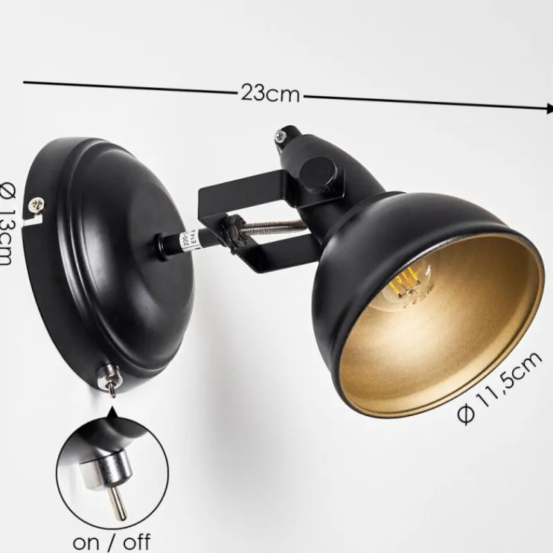 Lampes Industrielles-hofstein Applique murale Tina Noir, 1 lumière