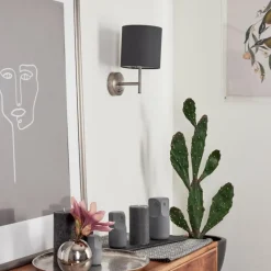 Lampes En Tissu-hofstein Applique murale Tise Nickel mat, 1 lumière