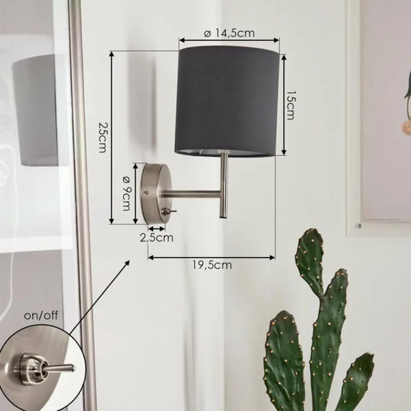 Lampes En Tissu-hofstein Applique murale Tise Nickel mat, 1 lumière