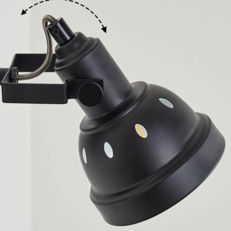 Lampes Industrielles-hofstein Applique murale Tita Chrome, Noir, 1 lumière