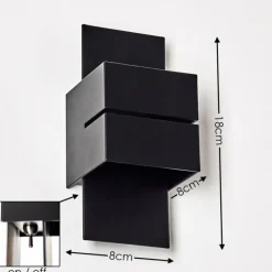 hofstein Applique murale Tora Noir, 1 lumière