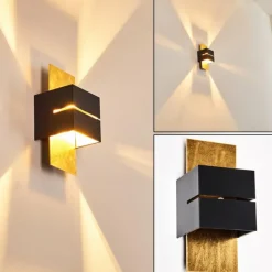 Lampes Dorées-hofstein Applique murale Tora Noir doré, 1 lumière