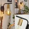 Lampes Vintages & Rétros-hofstein Applique murale Tourey Laiton, Noir, 1 lumière