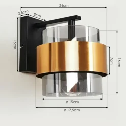 hofstein Applique murale Traak Noir, 1 lumière