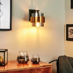 hofstein Applique murale Traak Noir, 1 lumière