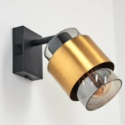 Suspension Verre Fumé-hofstein Applique murale Traak Noir, 1 lumière