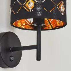 Lampes En Tissu-hofstein Applique murale Trasancos Noir, 1 lumière