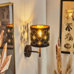 Lampes En Tissu-hofstein Applique murale Trasancos Noir, 1 lumière