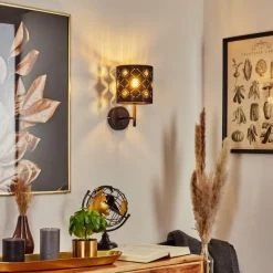 Lampes En Tissu-hofstein Applique murale Trasancos Noir, 1 lumière