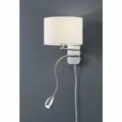 Lampes En Tissu-Luminaires Trio Applique murale Trio 2711 LED Chrome, Nickel mat, 2 lumières