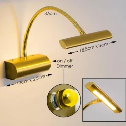 Luminaires Rustiques-Luminaires Trio Applique murale Trio Curtis LED Laiton, 1 lumière