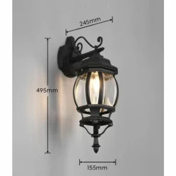Lampes Vintages & Rétros-Luminaires Trio Applique murale Trio Elvo Noir, 1 lumière