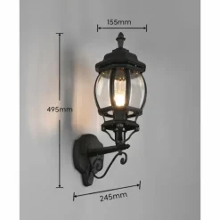 Lampes Vintages & Rétros-Luminaires Trio Applique murale Trio Elvo Noir, 1 lumière