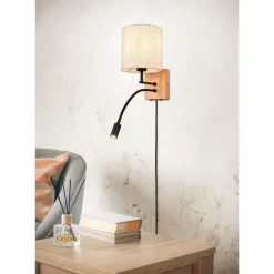 Lampes En Bois-Luminaires Trio Applique murale Trio Nilam Écru, 2 lumières
