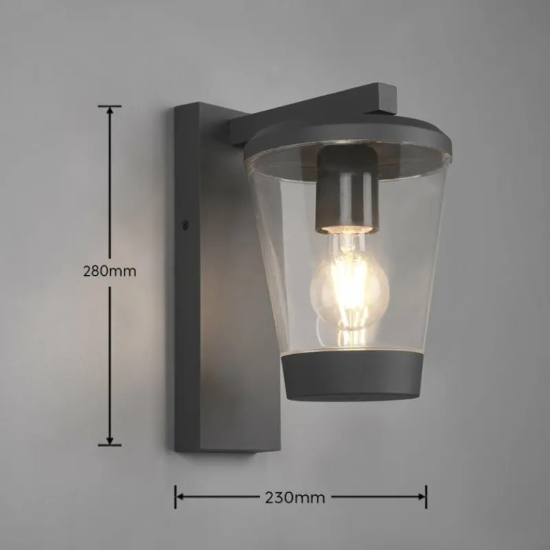 Luminaires Trio Applique murale Trio-Leuchten Cavado Anthracite, 1 lumière