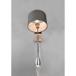 Lampes En Tissu-Luminaires Trio Applique murale Trio-Leuchten Hotel Nickel mat, 2 lumières