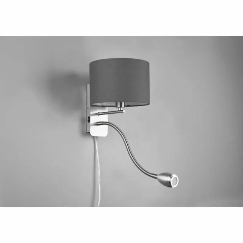 Lampes En Tissu-Luminaires Trio Applique murale Trio-Leuchten Hotel Nickel mat, 2 lumières