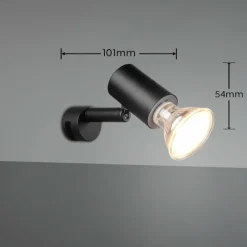 Luminaires Trio Applique murale Trio-Leuchten Lorenzo Noir, 1 lumière* Appliques