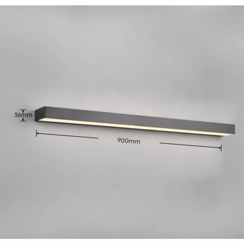 Luminaires Trio Applique murale Trio-Leuchten Rocco LED Noir, 1 lumière