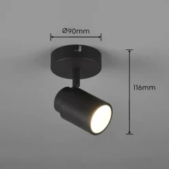 Luminaires Trio Applique murale Trio-Leuchten Angelo Noir, 1 lumière* Spots Et Projecteurs