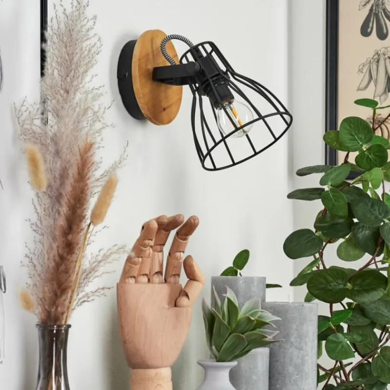 Lampes Industrielles-hofstein Applique murale Tros Écru, Noir, 1 lumière