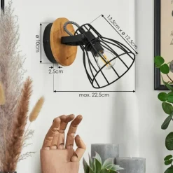 Lampes Industrielles-hofstein Applique murale Tros Écru, Noir, 1 lumière