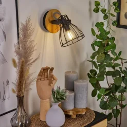 Lampes Industrielles-hofstein Applique murale Tros Écru, Noir, 1 lumière