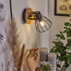 Lampes Industrielles-hofstein Applique murale Tros Écru, Noir, 1 lumière