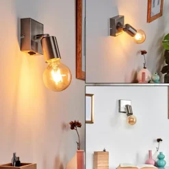 Lampes Vintages & Rétros-hofstein Applique murale Tulla Nickel mat, 1 lumière