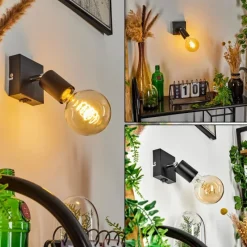 Lampes Vintages & Rétros-hofstein Applique murale Tulla Noir, 1 lumière