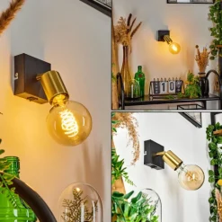 Lampes Vintages & Rétros-hofstein Applique murale Tulla Noir, 1 lumière